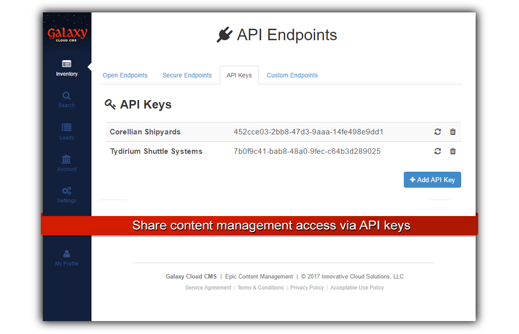 Azure Cloud CMS API Key Access